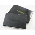 Stamped Logo Leather Business Card Holder